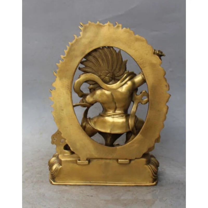 9.8 inch Rare Tibet Tibetan bronze Buddhist Vajrapani Chana Dorje buddha statue