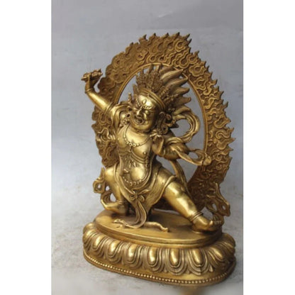 9.8 inch Rare Tibet Tibetan bronze Buddhist Vajrapani Chana Dorje buddha statue