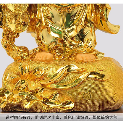 9" Aureate resin Laughing Buddha statue Maitreya Buddha world is yours statue decoration living room big belly Buddha home decor