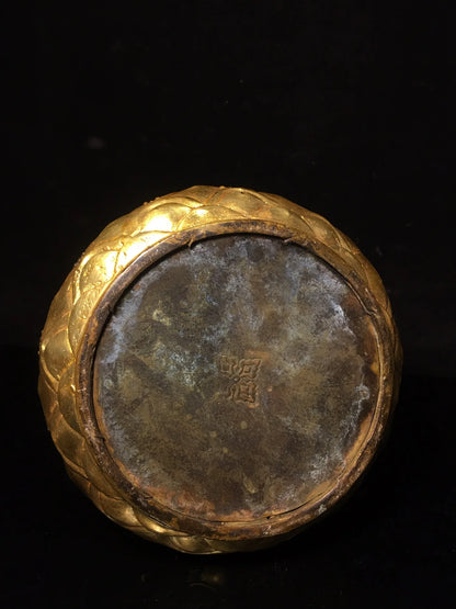 9"Tibetan Temple Collection Old Bronze Gilt Tsongkhapa lotus buddha Worship Hall Town house Exorcism
