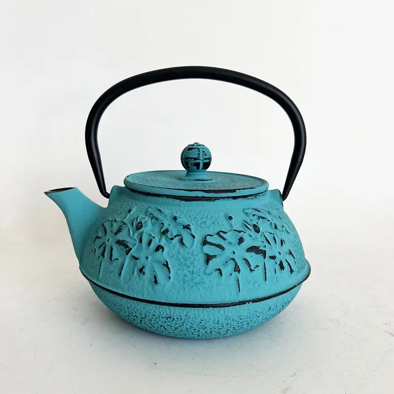 900ml Tiffany Blue Cast Iron Teapot With Strainer Tetera Tetsubin Tea Kettle Tea Maker For Boiling Water Decoration Ornament