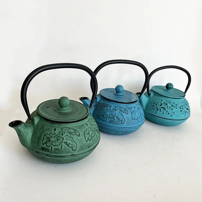 900ml Tiffany Blue Cast Iron Teapot With Strainer Tetera Tetsubin Tea Kettle Tea Maker For Boiling Water Decoration Ornament