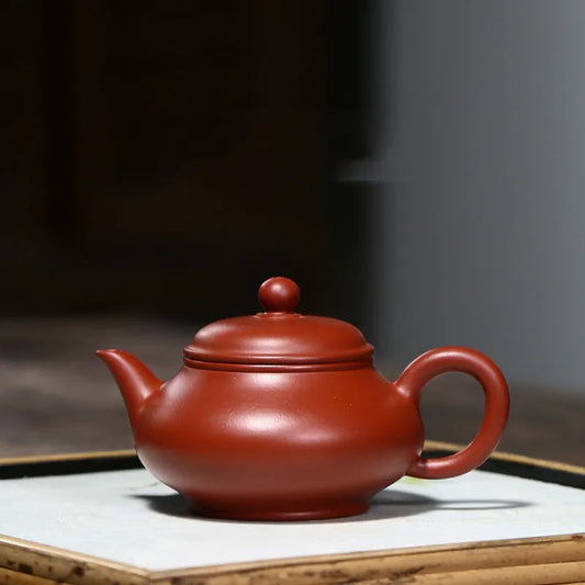 90CC Chinese Yixing Zisha Purple Clay Handmade Yuangu Small Teapot by