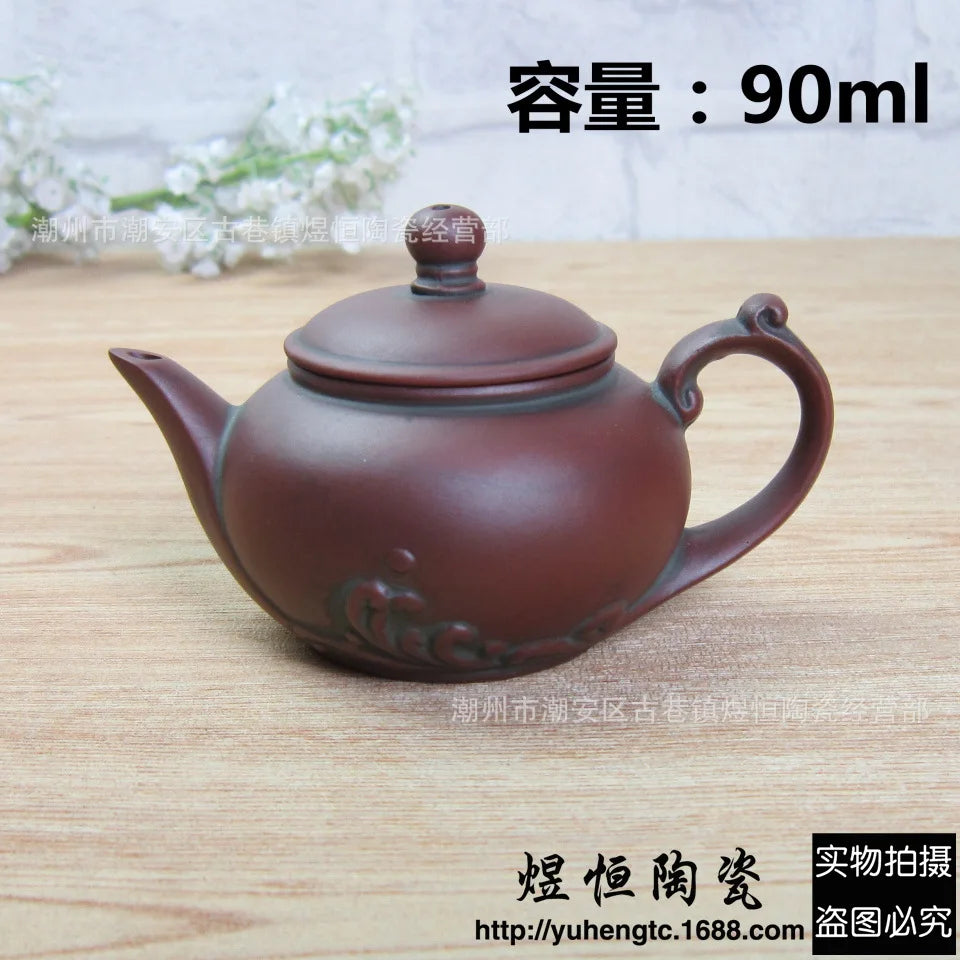 90cc Yixing Purple Clay Pot Handmade Xishi Pot Ball Hole Kong Fu Tea Set Household Teapot Drinkware Teaware For Drink Tea Green