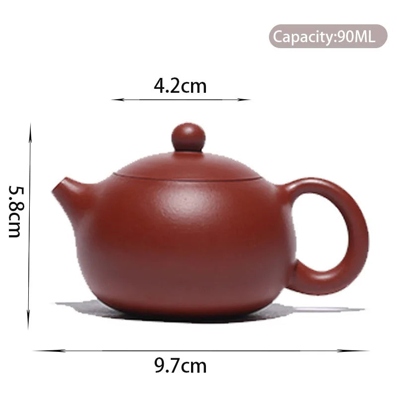 90mL Purple Clay Teapots Authentic Dahongpao Xishi Tea Pot Ball Hole Filter Kettle Handmade Boutique Zisha Tea Set