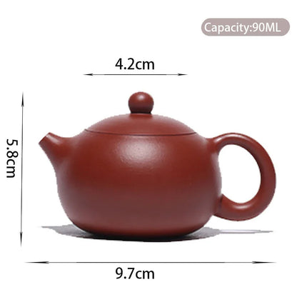 90mL Purple Clay Teapots Authentic Dahongpao Xishi Tea Pot Ball Hole Filter Kettle Handmade Boutique Zisha Tea Set