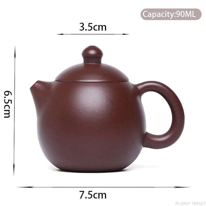 90ml Authentic Yixing Purple Clay Teapots Handmade Small Capacity Dragon Egg Tea Pot Raw Ore Zisha Beauty Kettle Chinese Tea Set