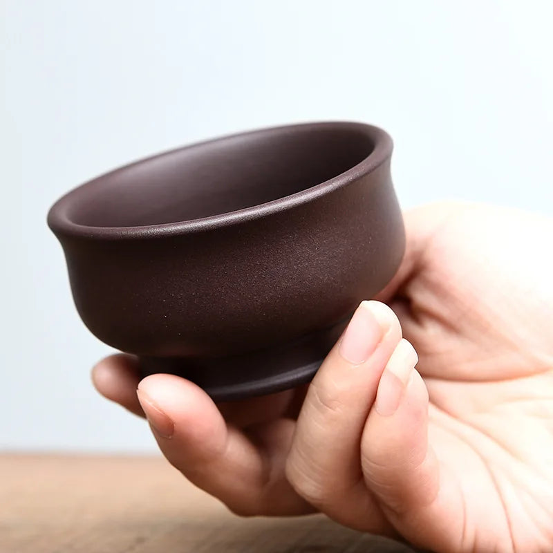 90ml Chinese Yixing Purple Clay Teacup Cup Oolong Tea Handmade Boutique Tea Bowl Master Tea Cup Portable Personal Single Cup