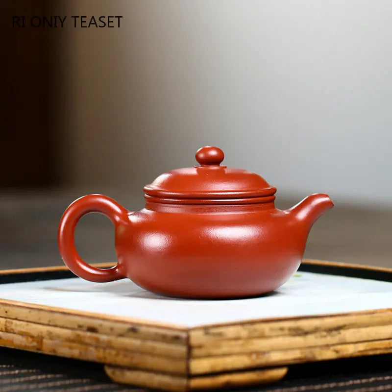 90ml Chinese Yixing Purple Clay Teapot Famous Artists Handmade Small Capacity Tea Pot Raw Ore Dahongpao Mud Kettle Zisha Tea Set