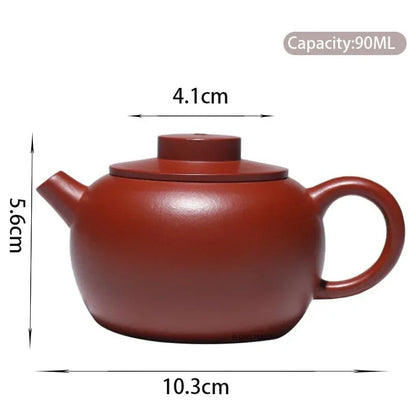 90ml Chinese Yixing Purple Clay Teapots Small Capacity Famous Artists Handmade Tea Pot Raw Ore Kettle Zisha Tea Set Teaware