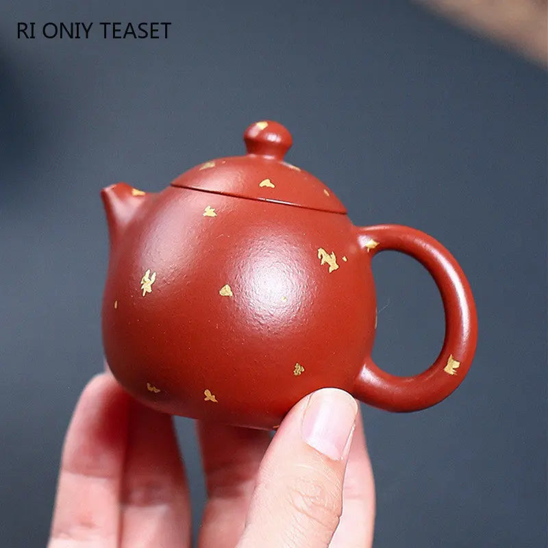 90ml Chinese Yixing Purple Clay Teapots Small Capacity Handmade Dragon Egg Tea Pot Dahongpao Mud Kettle High-end Zisha Tea Set