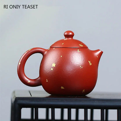 90ml Chinese Yixing Purple Clay Teapots Small Capacity Handmade Dragon Egg Tea Pot Dahongpao Mud Kettle High-end Zisha Tea Set