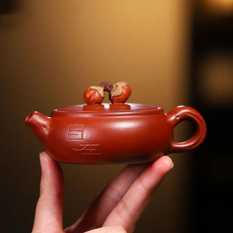 90ml Chinese Yixing Raw Ore Purple Clay Teapots Famous Handmade Small Capacity Tea Pot Dahongpao Mud Beauty Kettle Zisha Tea Set