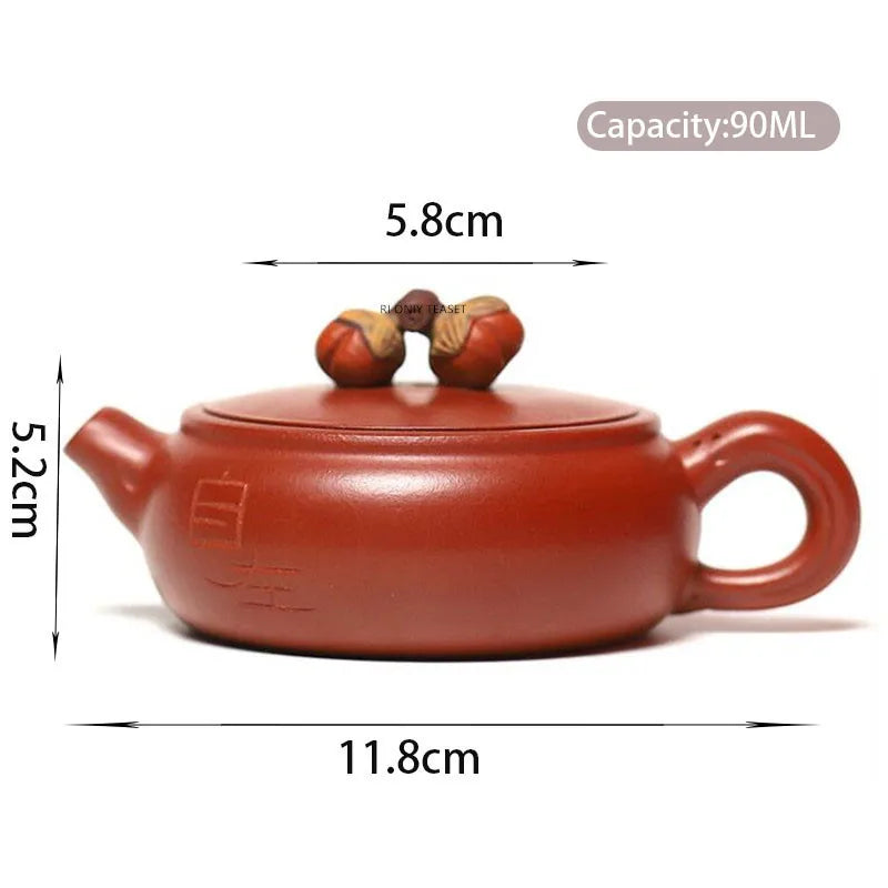 90ml Chinese Yixing Raw Ore Purple Clay Teapots Famous Handmade Small Capacity Tea Pot Dahongpao Mud Beauty Kettle Zisha Tea Set
