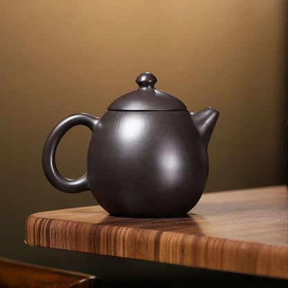 90ml Chinese Yixing Small Capacity Purple Clay Teapot Handmade Dragon Egg Tea Pot Raw Ore Black Mud Kettle Zisha Tea Set Teaware