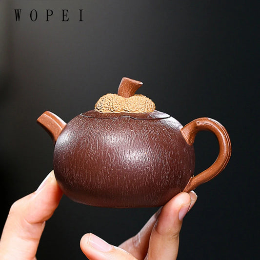 90ml High-end Yixing Purple Clay Teapots Famous Handmade Mangosteen Model Tea Pot Chinese Zisha Tea Set Kettle Collection Gifts
