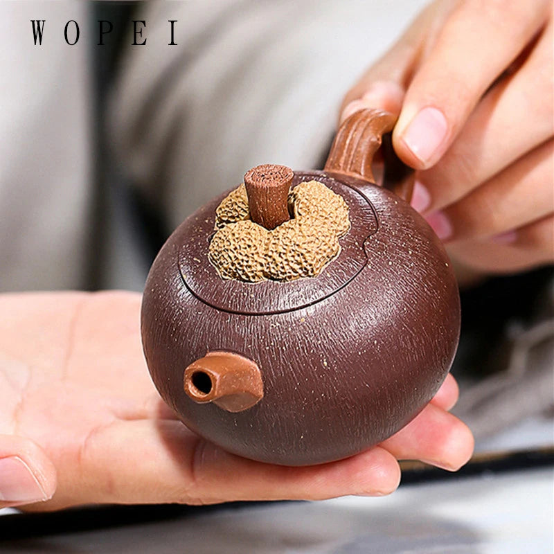 90ml High-end Yixing Purple Clay Teapots Famous Handmade Mangosteen Model Tea Pot Chinese Zisha Tea Set Kettle Collection Gifts
