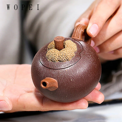 90ml High-end Yixing Purple Clay Teapots Famous Handmade Mangosteen Model Tea Pot Chinese Zisha Tea Set Kettle Collection Gifts