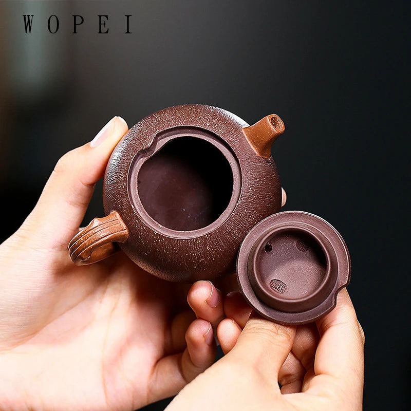 90ml High-end Yixing Purple Clay Teapots Famous Handmade Mangosteen Model Tea Pot Chinese Zisha Tea Set Kettle Collection Gifts