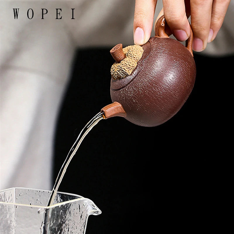 90ml High-end Yixing Purple Clay Teapots Famous Handmade Mangosteen Model Tea Pot Chinese Zisha Tea Set Kettle Collection Gifts