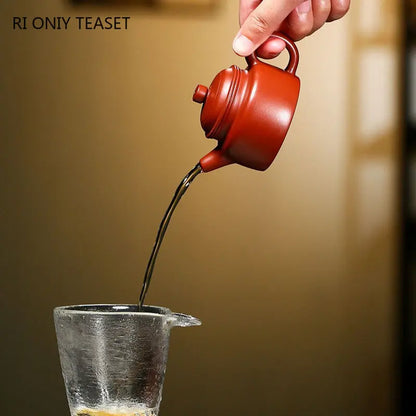 90ml Small Capacity Chinese Yixing Purple Clay Tea Pot Handmade Teapot Raw Ore Dahongpao Mud Kettle Zisha Teaware Tea Set