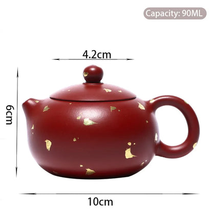 90ml Traditional Yixing Purple Clay Teapots Handmade Small Capacity Xishi Tea Pot Raw Ore Dahongpao Kettle Chinese Zisha Tea Set