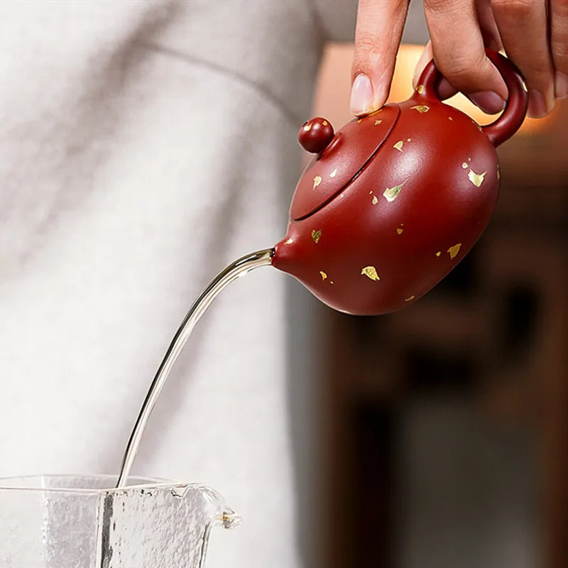 90ml Traditional Yixing Purple Clay Teapots Handmade Small Capacity Xishi Tea Pot Raw Ore Dahongpao Kettle Chinese Zisha Tea Set