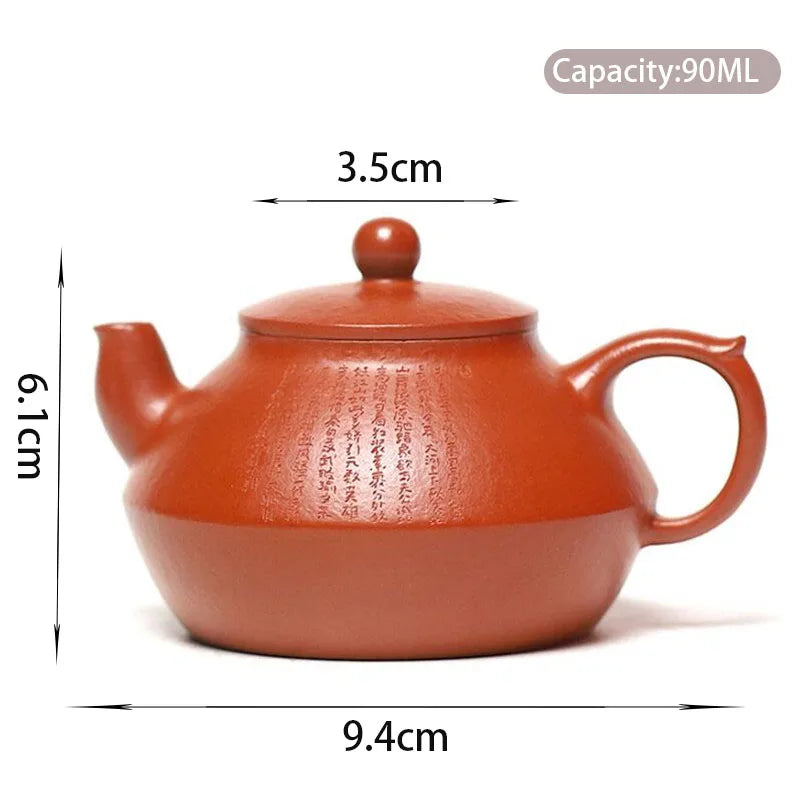 90ml Yixing Handmade Small Capacity Purple Clay Teapots Famous Tea Pot Raw Ore Dahongpao Mud Beauty Kettle Chinese Zisha Tea Set