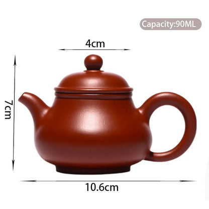 90ml Yixing Small Capacity Purple Clay Teapots Authentic Handmade Tea Pot Raw Ore Dahongpao Beauty Kettle Chinese Zisha Tea Set