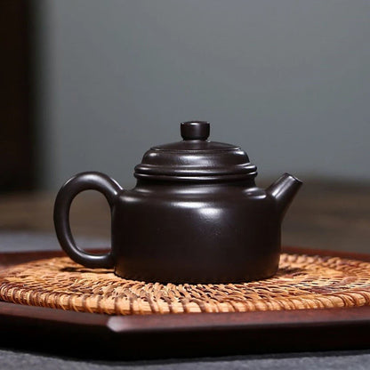 90ml Yixing Small Capacity Purple Clay Teapots Famous Artists Handmade Tea Pot Raw Ore Black Mud Kettle Chinese Zisha Tea Set