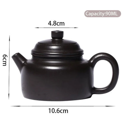 90ml Yixing Small Capacity Purple Clay Teapots Famous Artists Handmade Tea Pot Raw Ore Black Mud Kettle Chinese Zisha Tea Set
