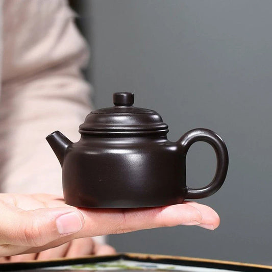 90ml Yixing Small Capacity Purple Clay Teapots Famous Artists Handmade Tea Pot Raw Ore Black Mud Kettle Chinese Zisha Tea Set
