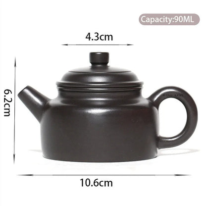 90ml Yixing Small Capacity Purple Clay Teapots Famous Artists Handmade Tea Pot Raw Ore Black Mud Kettle Chinese Zisha Tea Set