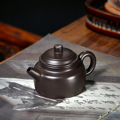 90ml Yixing Small Capacity Purple Clay Teapots Famous Artists Handmade Tea Pot Raw Ore Black Mud Kettle Chinese Zisha Tea Set