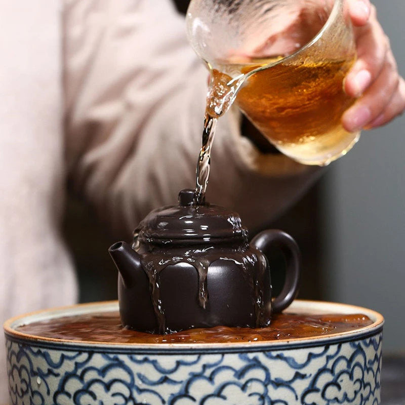 90ml Yixing Small Capacity Purple Clay Teapots Famous Artists Handmade Tea Pot Raw Ore Black Mud Kettle Chinese Zisha Tea Set