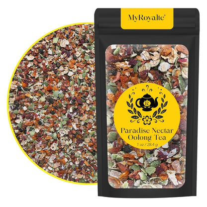 MyRoyalte Pu'Erh Tea Mountain Berry - 1 Oz Loose Tea Leaves with Dried Hibiscus Flowers Mulberry Tea Grapes Blueberries Rosehip Tea - Chinese Pu Erh Tea Black Tea Loose Leaf - Tea Gift for Tea Lovers