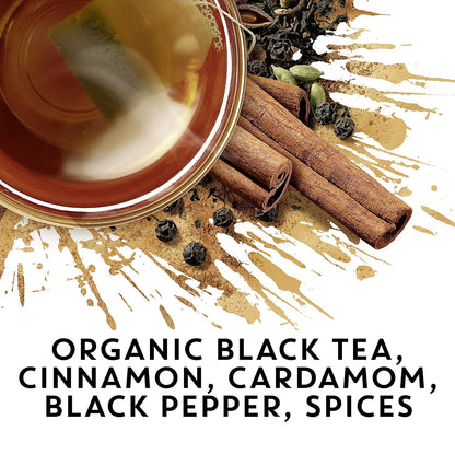 Tazo Organic Chai For a Warm Spiced Chai Black Tea Moderately Caffeinated Tea 20 Tea Bags