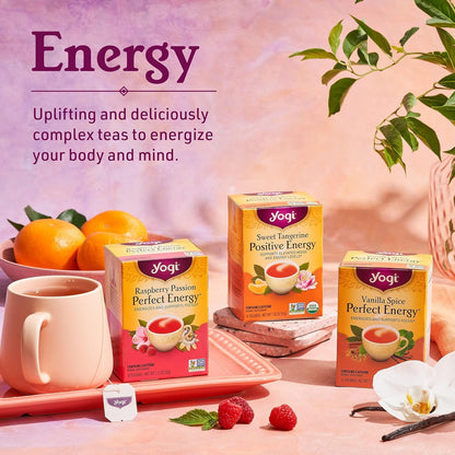 Yogi Tea Rich & Robust Morning Vitality Tea - 16 Tea Bags per Pack (4 Packs) - Organic Adaptogen Tea Perfect for the Morning - Includes Puerh Tea Leaf, Roasted Chicory Root, Cinnamon Bark & More