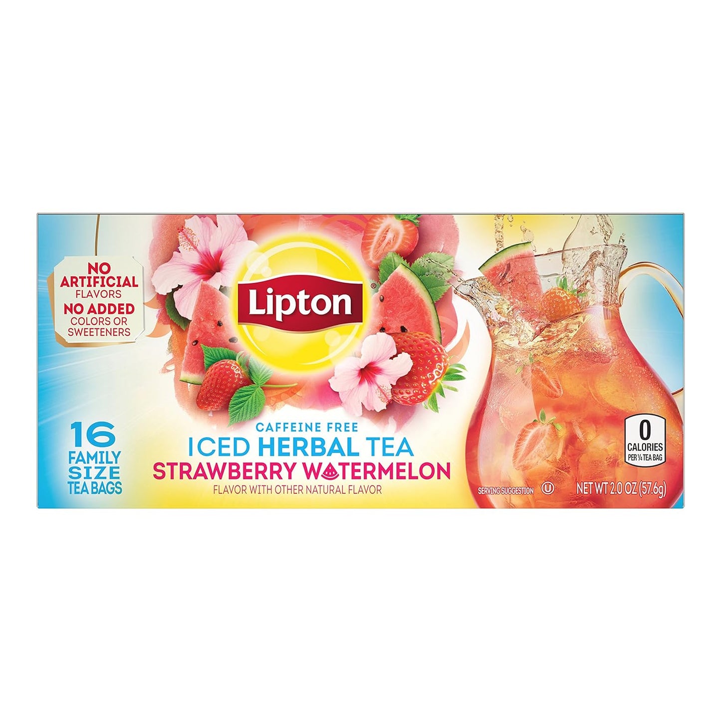 Lipton Southern Sweet Tea Iced Tea Drink Mix 22 Family Size Tea Bags 90.7g Box