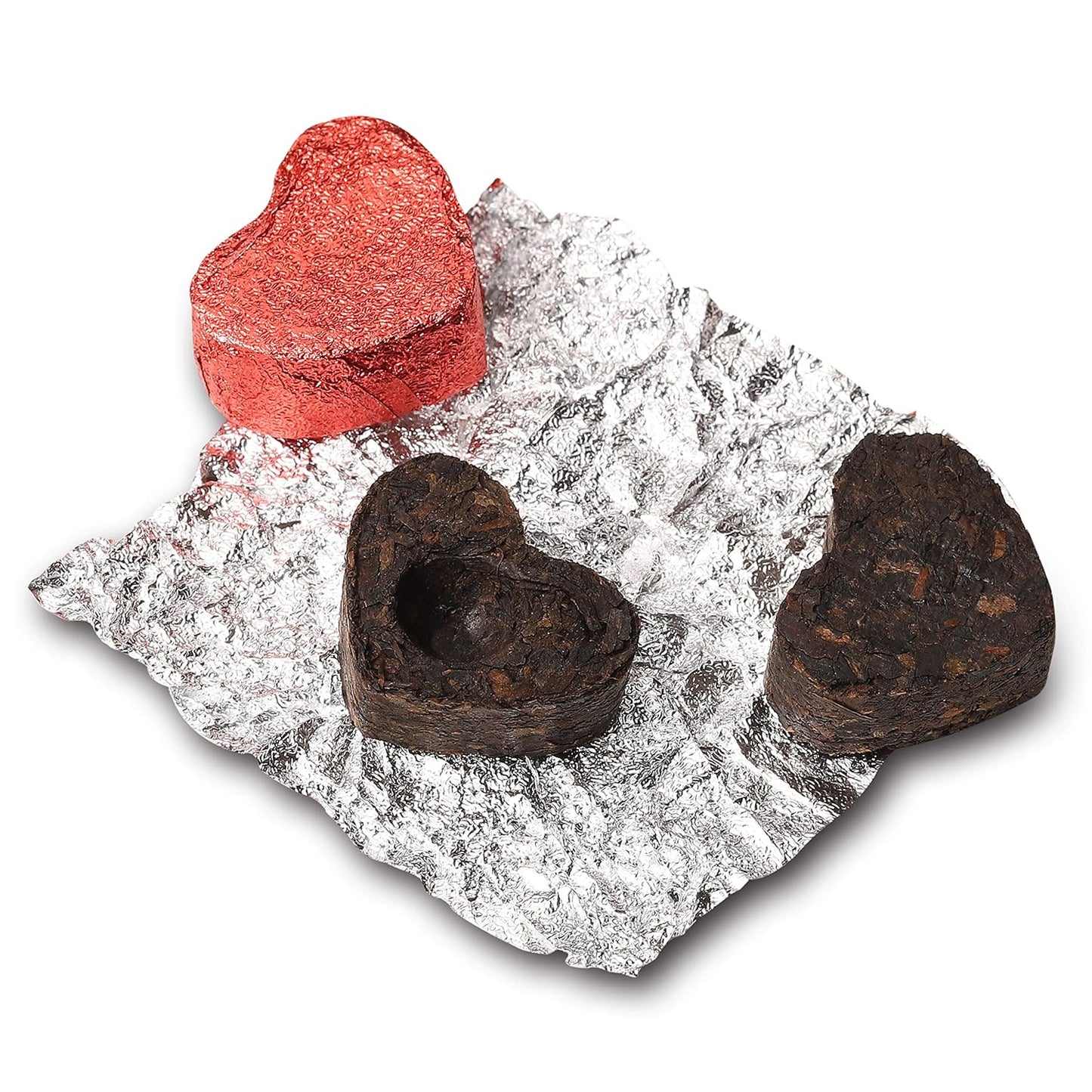 Jinglong Tea Factory - Puerh Tea Mini Tea Cakes (20 Pcs) Ripe Pu-erh Heart Shaped Mini Tuocha (3.6 Ounce)