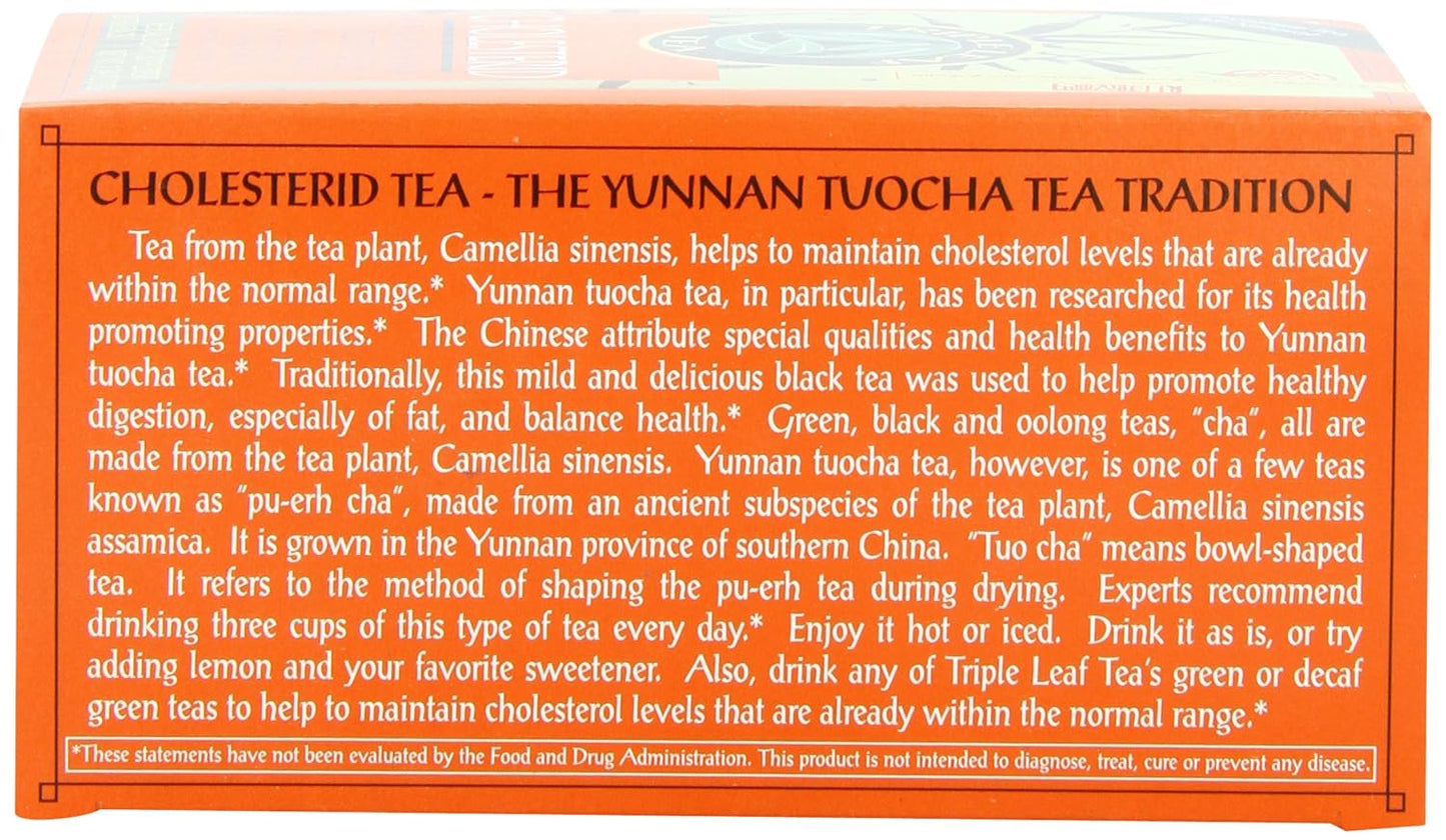 Triple Leaf Tea, Cholesterid, 20 Tea Bags (Pack of 6)