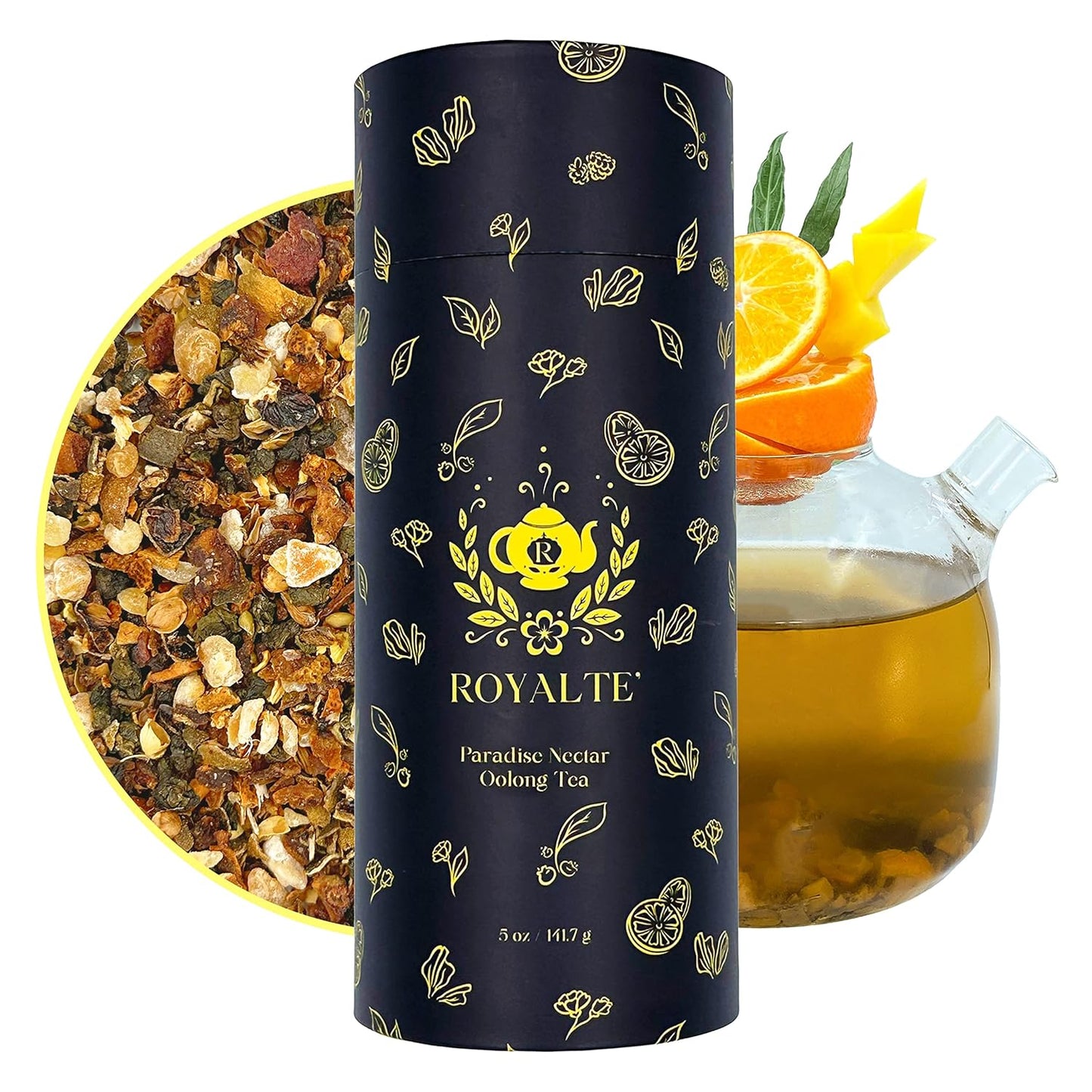 MyRoyalte Pu'Erh Tea Mountain Berry - 1 Oz Loose Tea Leaves with Dried Hibiscus Flowers Mulberry Tea Grapes Blueberries Rosehip Tea - Chinese Pu Erh Tea Black Tea Loose Leaf - Tea Gift for Tea Lovers