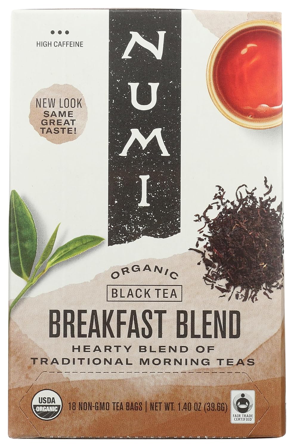 Numi Organic Aged Pu-erh Tea Brick, 2.2 Ounces, Fermented Loose Yunnan Black Tea, Brews Up To 48 Pots, Caffeinated