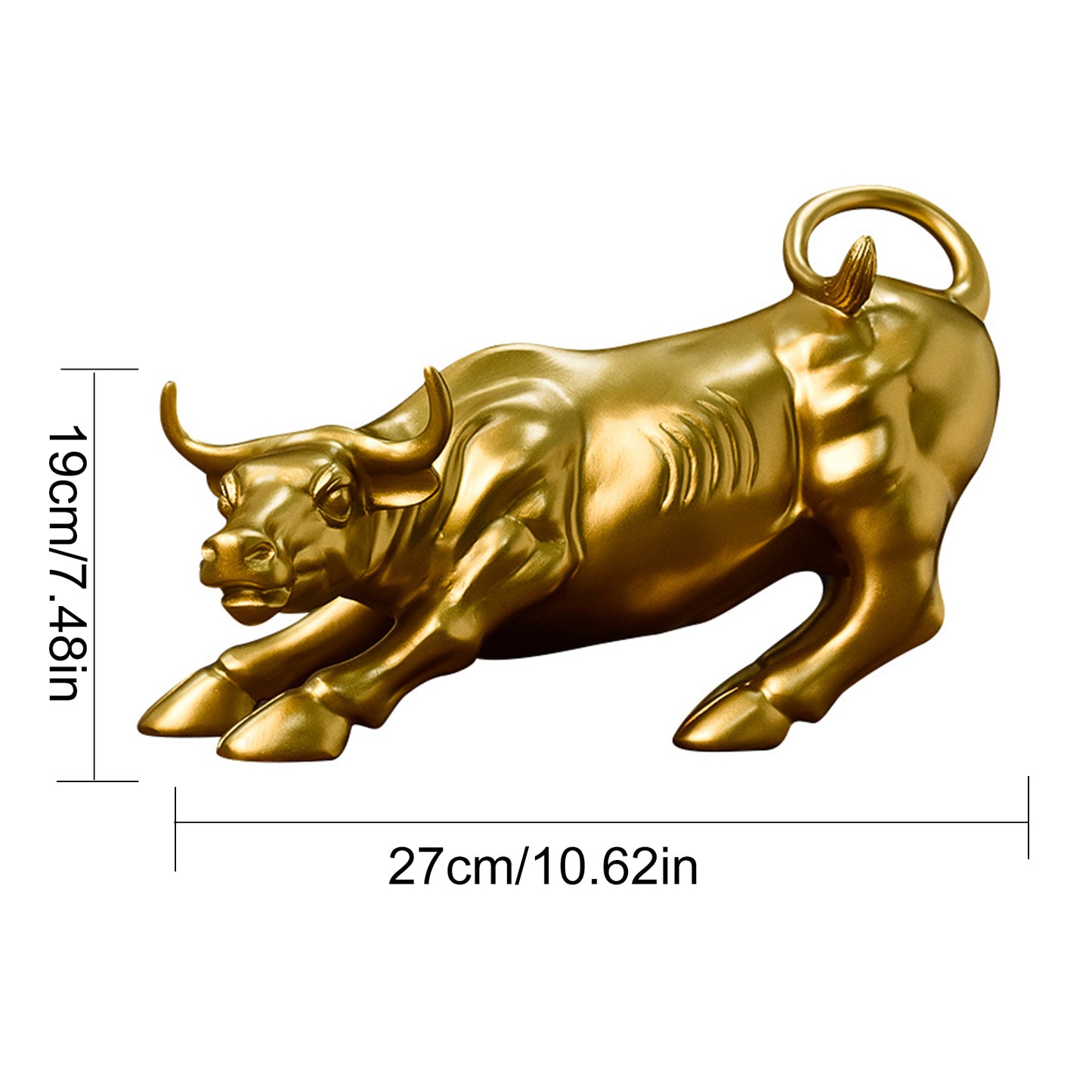 CHAMAIR Resin Zodiac Bull Animal Statue Lucky OX Sculpture Art Feng Shui Ornaments