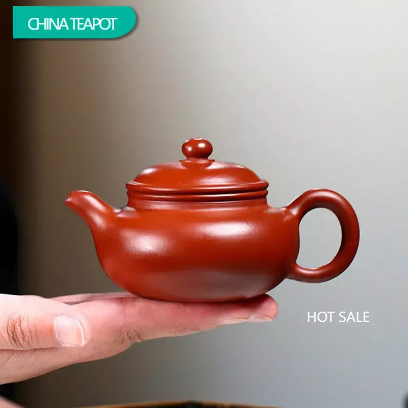 90ml Chinese Yixing Purple Clay Teapot Famous Artists Handmade Small Capacity Tea Pot Raw Ore Dahongpao Mud Kettle Zisha Tea Set