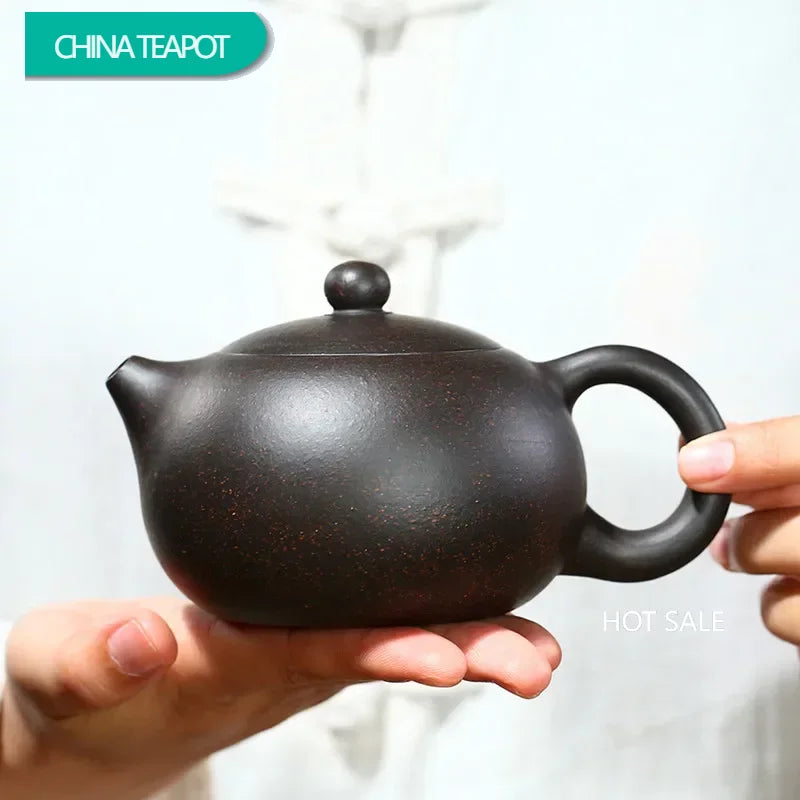 240ml Chinese Yixing Purple Clay Teapots Ball Hole Filter Famous Handmade Xishi Tea Pot Beauty Kettle Authentic Zisha Tea Set