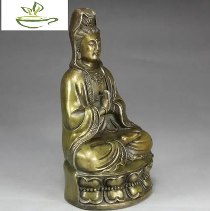 Copper Statue Pure Bronze Hand-made Guanyin, Bronze Guanyin Temple Guanyin Bodhisattva Statue, Decorative Household Accessori