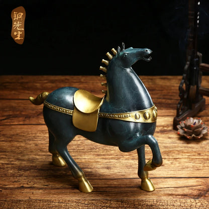 $990 # limited edition # 26CM LARGE # HOME office TOP GOOD art WORK # handmade lucky color brass feng shui HORSE statue