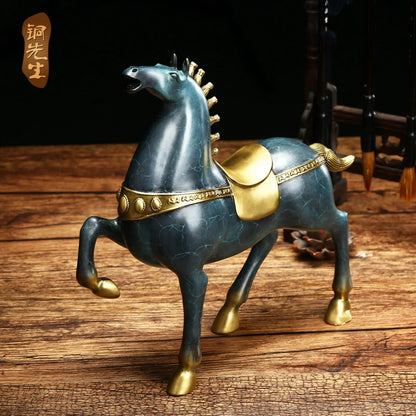 $990 # limited edition # 26CM LARGE # HOME office TOP GOOD art WORK # handmade lucky color brass feng shui HORSE statue