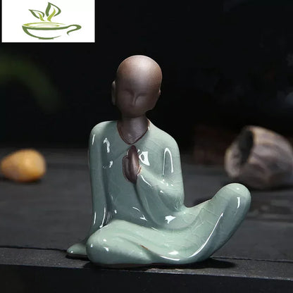 Small Buddha Statues Tathagata India Yoga Mandala Sculptures Ceramic Tea Ceremony Ornaments Gift Home Decor Monk Figurine